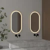 Oceana Lunar Pill LED Illuminated Mirror Brass 500x800mm