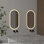 Oceana Lunar Pill LED Illuminated Mirror Brass 500x800mm